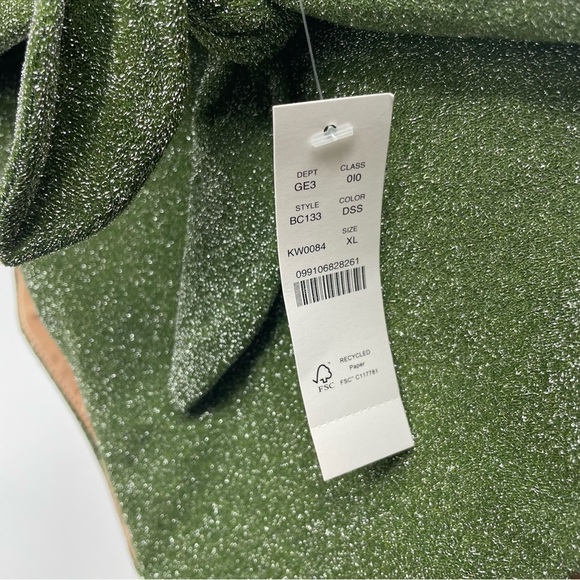 J.Crew Women's $76 High Cut TIe-Waist Bikini Bottom Sparkle Size XL BC133 - Picture 5 of 11